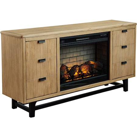 Large TV Stand with Fireplace