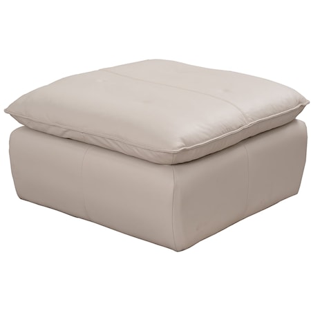 LEATHER MATCH OTTOMAN