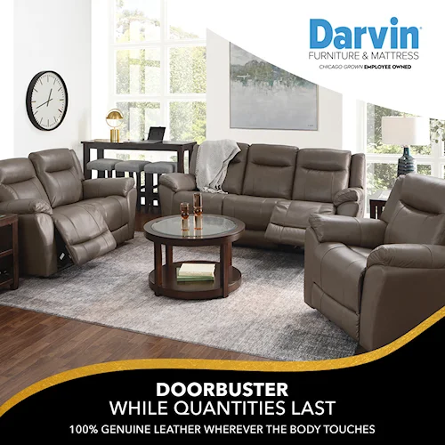 doorbuster 88" power leather sofa