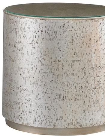 ROUND DRUM END TABLE