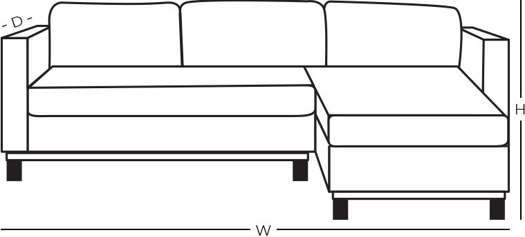 Dimensions - Stationary Sofa Chaise