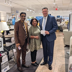 June 2024 - Darvin Furniture & Mattress Will Harris awards $3000 Darvin Gift Card Winner