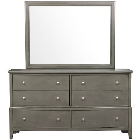 6-Drawer Dresser with Mirror