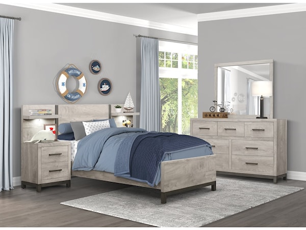 5-Piece Twin Panel Wall Bedroom Set