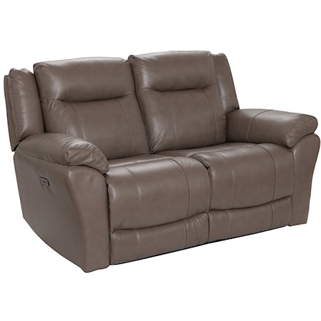LEATHER MATCH POWER LOVESEAT
