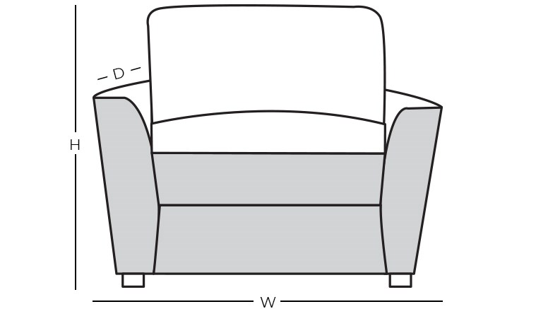 Dimensions - Upholstered Chair with Arms