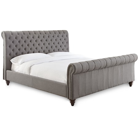 Queen Upholstered Sleigh Bed