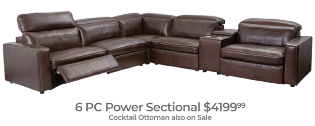 6 PC Power Sectional