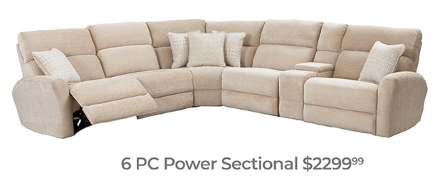 6 PC Power Sectional